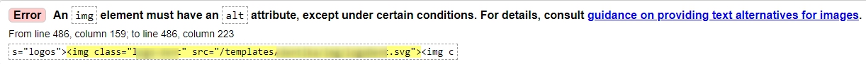 Error An img element must have an alt attribute, except under certain conditions For details, consult guidance on providing text alternatives for images