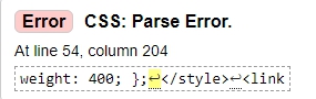 Error CSS Parse Error