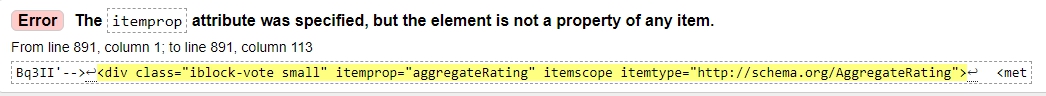Error The itemprop attribute was specified, but the element is not a property of any item